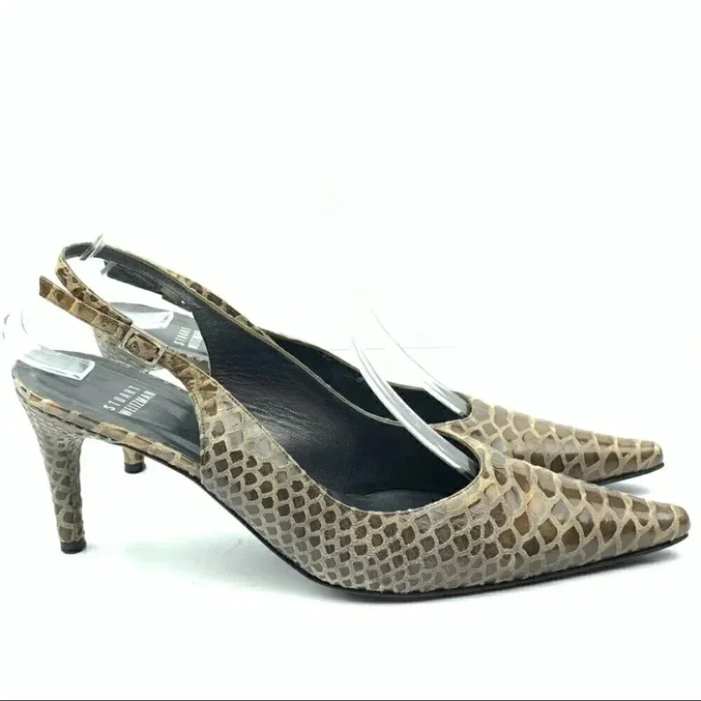 Stuart Weitzman heels 8.5 alligator print leather